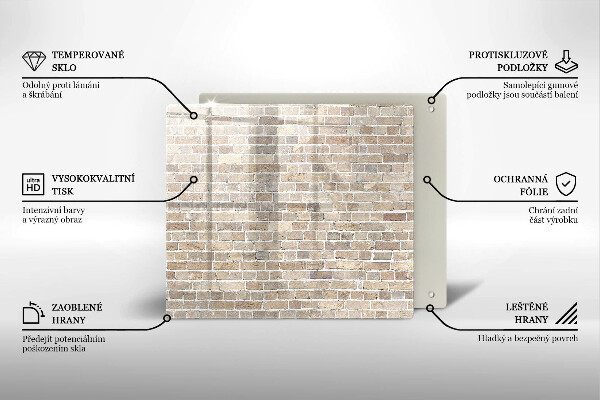 Protetor placa de indução Parede de tijolos claros