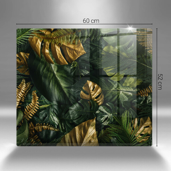 Protetor placa de indução Folhas de Monstera Dourada