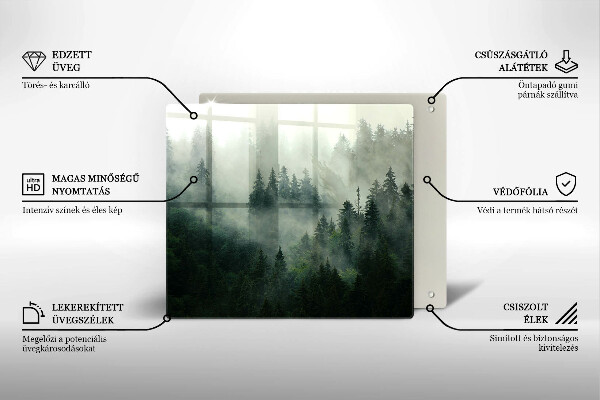 Tábua protetora Paisagem de floresta enevoada