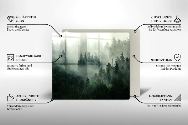 Tábua protetora Paisagem de floresta enevoada
