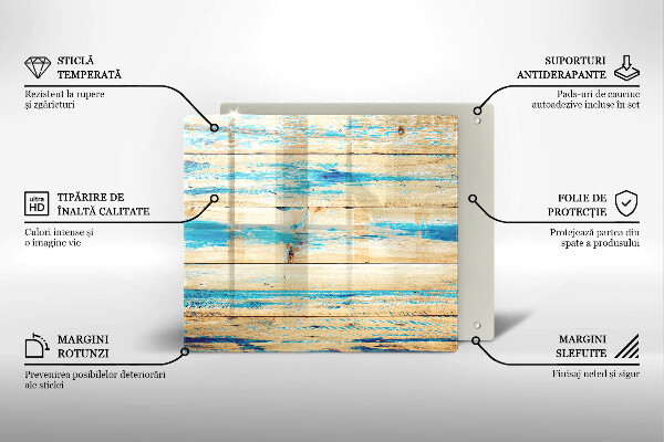 Protetor placa de indução Tábuas de madeira retrô