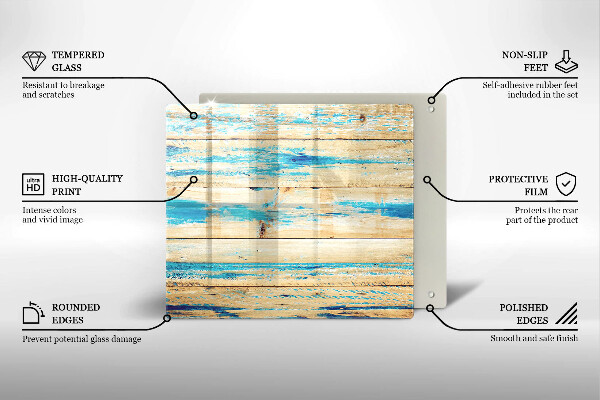 Protetor placa de indução Tábuas de madeira retrô