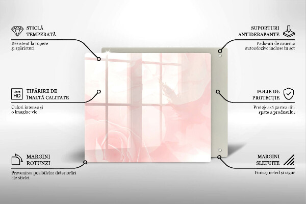 Protetor placa de indução Fundo de rosas pastel