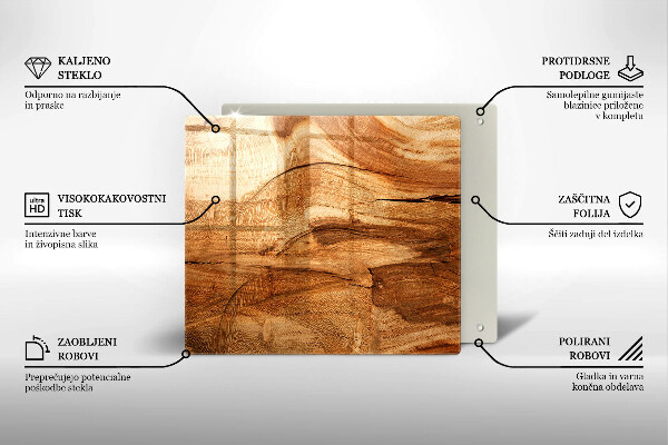Protetor placa indução Textura de tábua de madeira