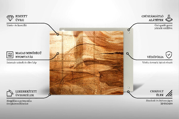 Protetor placa indução Textura de tábua de madeira
