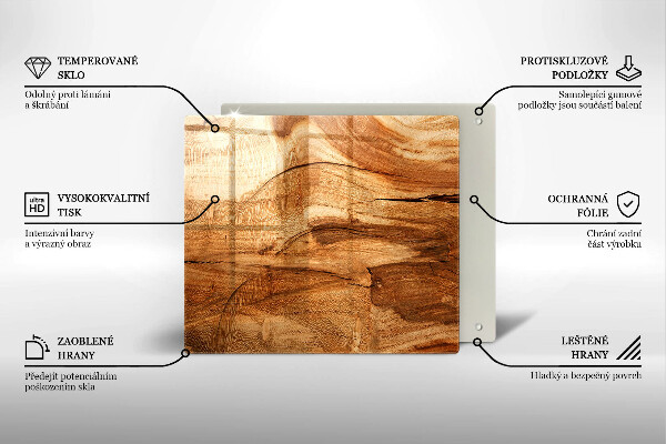 Protetor placa indução Textura de tábua de madeira