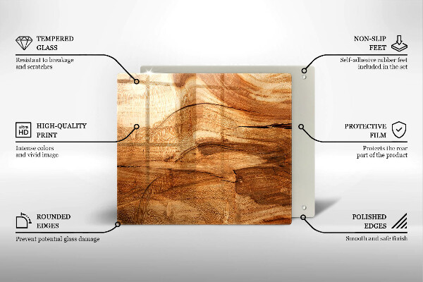 Protetor placa indução Textura de tábua de madeira