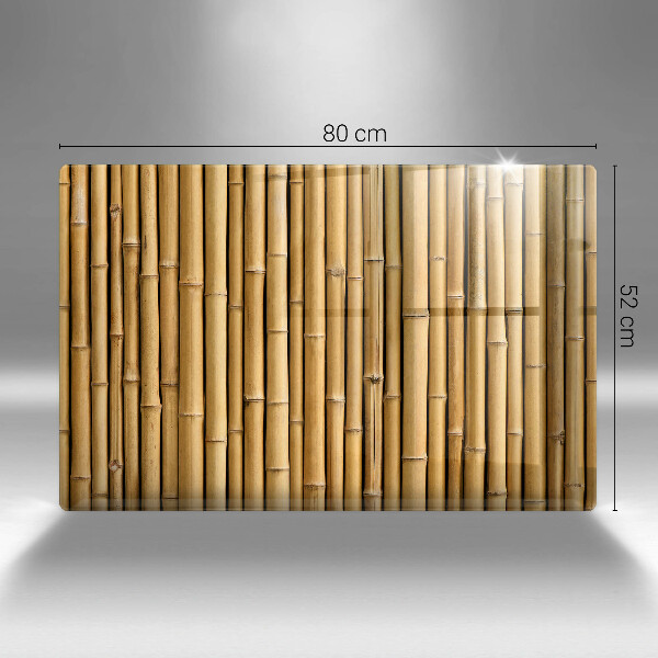 Protetor de fogão de vidro Bambu boho natural