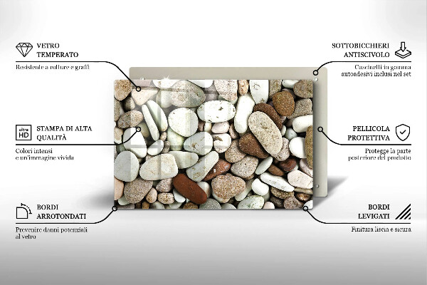Protetor de fogão de vidro Fundo de pequenas pedras