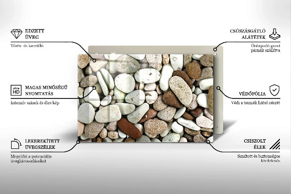 Protetor de fogão de vidro Fundo de pequenas pedras