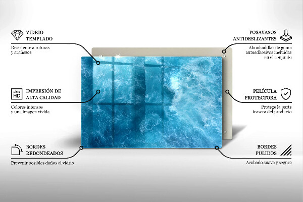 Protetor para fogão de vidro Água azul