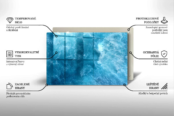 Protetor para fogão de vidro Água azul