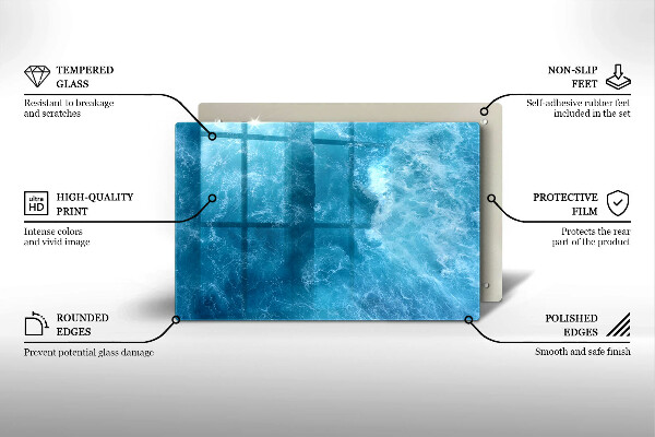 Protetor para fogão de vidro Água azul