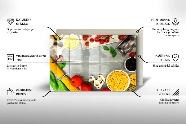 Protetor em vidro para fogão Comida de cozinha