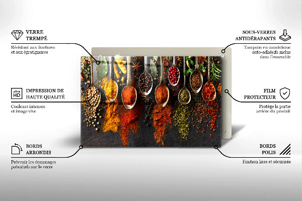 Protetor de fogão de vidro colheres de especiarias