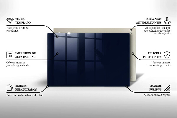 Protetor de fogão de vidro Cor azul marinho