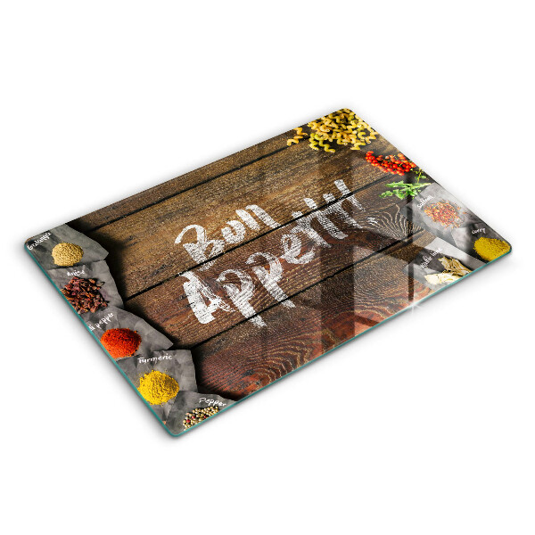 Protetor em vidro para fogão Placa de Bon Appetit nos painéis