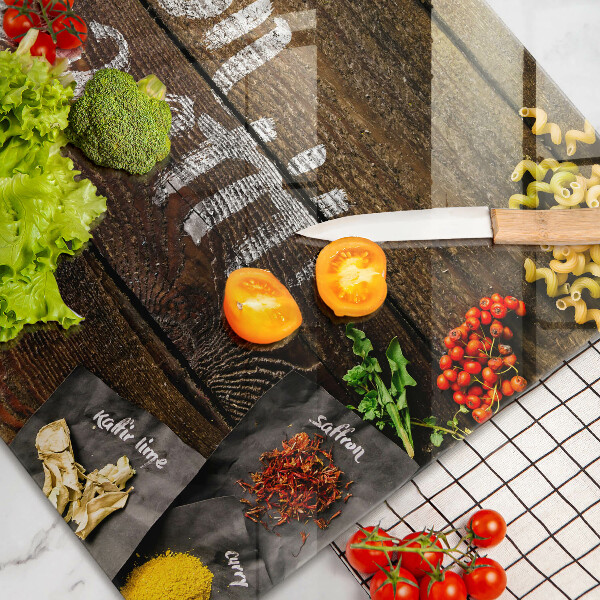 Protetor em vidro para fogão Placa de Bon Appetit nos painéis