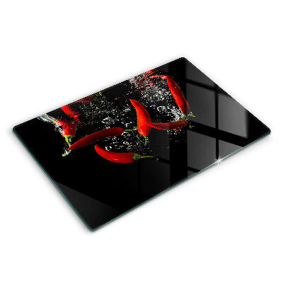 Protetor para fogão de vidro Pimentas em água