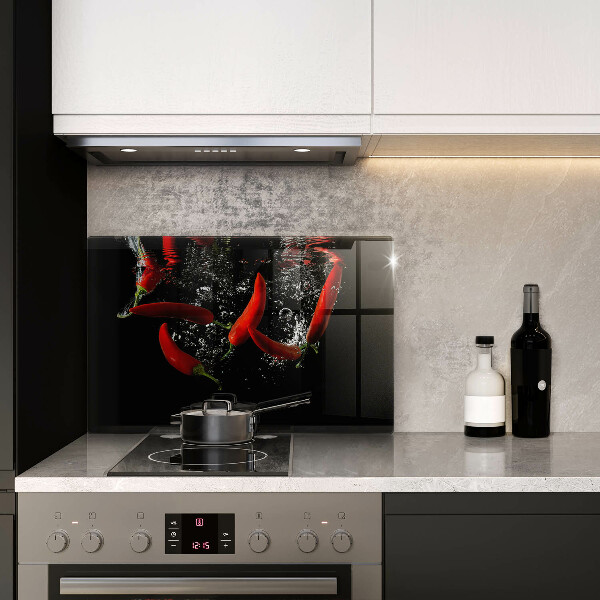 Protetor para fogão de vidro Pimentas em água