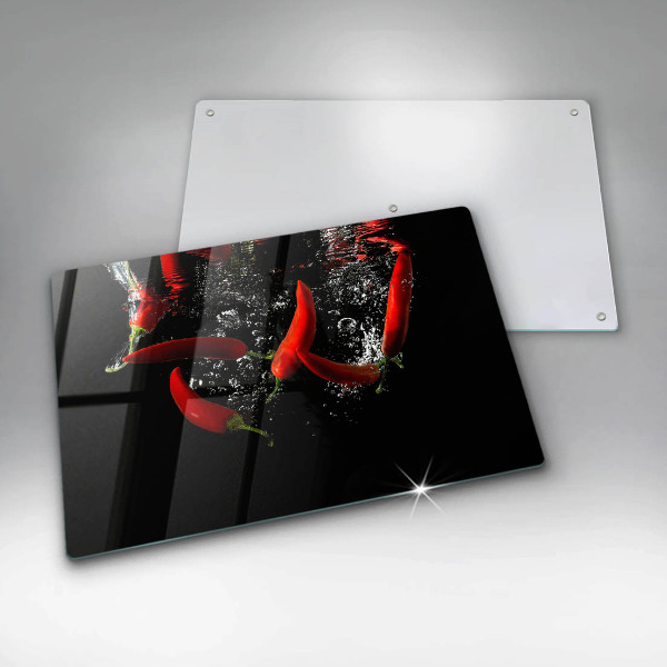 Protetor para fogão de vidro Pimentas em água