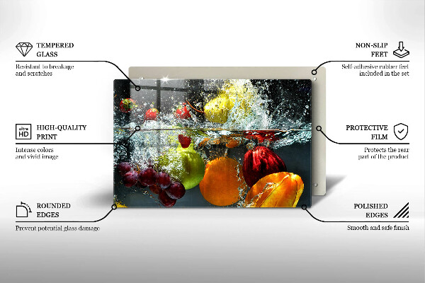 Cobertura placa vitrocerámica Fruta suculenta na água