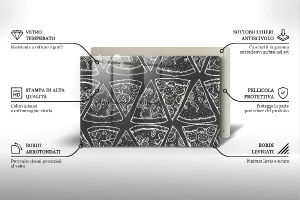Protetor para fogão de vidro Ilustração de pizza
