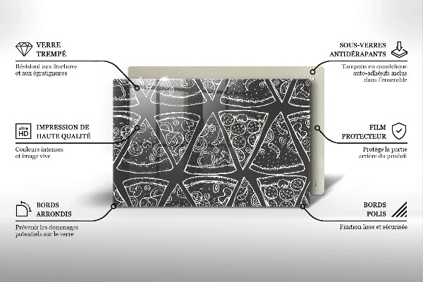 Protetor para fogão de vidro Ilustração de pizza