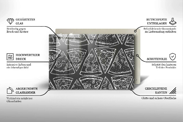 Protetor para fogão de vidro Ilustração de pizza