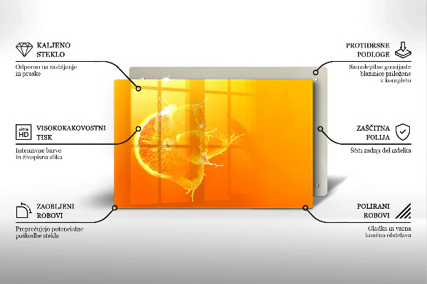 Cobertura placa vitrocerámica Fruta laranja suculenta
