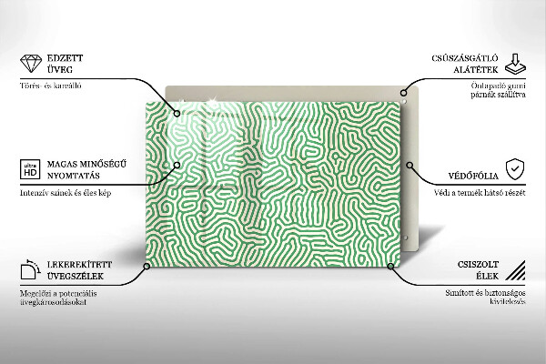 Protetor em vidro para fogão Linhas abstratas