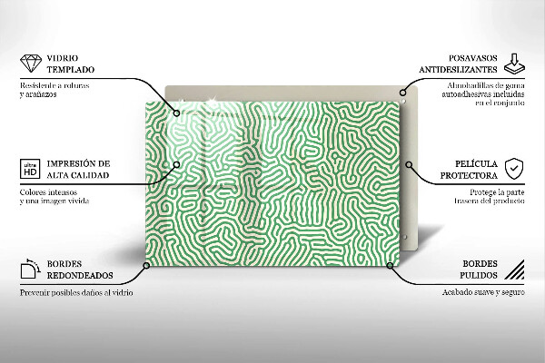Protetor em vidro para fogão Linhas abstratas