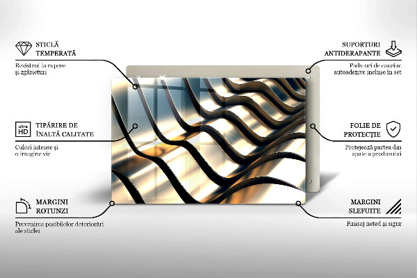 Protetor para fogão de vidro Formas metálicas 3D