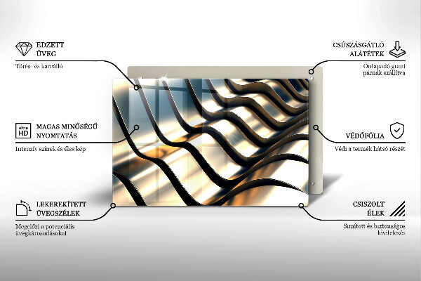 Protetor para fogão de vidro Formas metálicas 3D