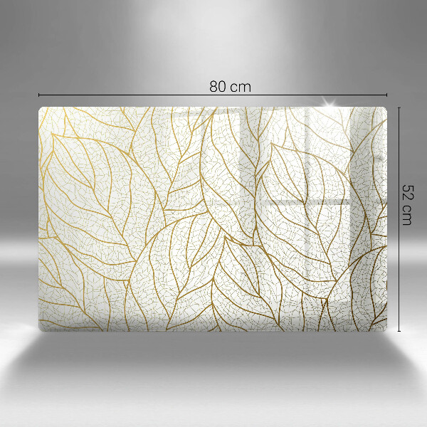 Protetor de fogão de vidro Padrão de folha de arte de linha