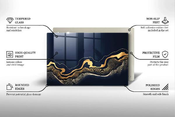 Cobertura placa vitrocerámica Linhas douradas abstratas