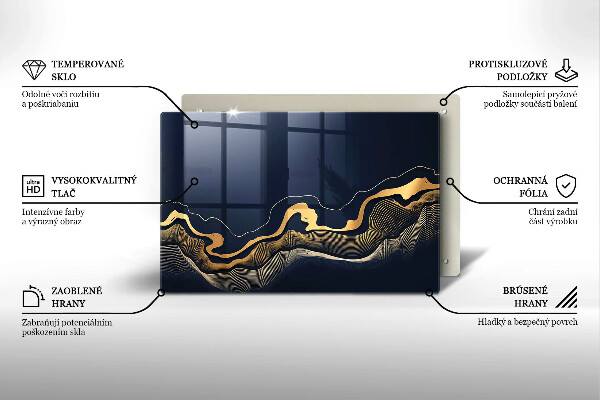 Cobertura placa vitrocerámica Linhas douradas abstratas