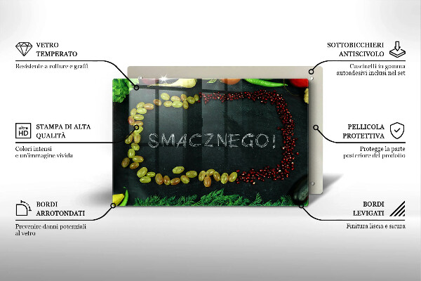 Protetor para fogão de vidro A inscrição Bom apetite!