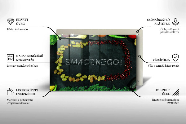Protetor para fogão de vidro A inscrição Bom apetite!