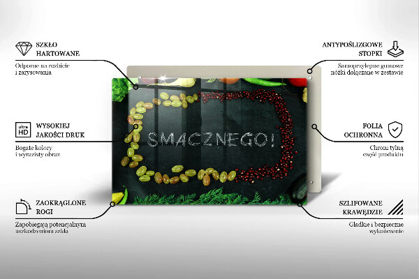 Protetor para fogão de vidro A inscrição Bom apetite!