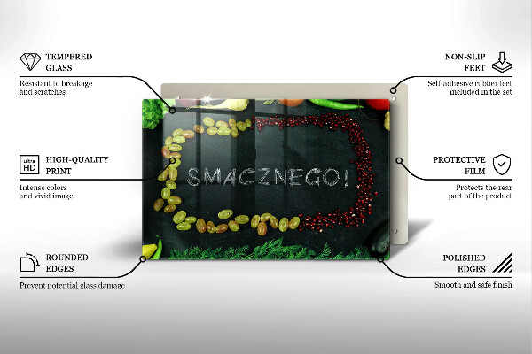 Protetor para fogão de vidro A inscrição Bom apetite!