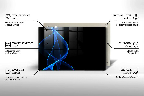 Protetor em vidro para fogão Linhas de fumaça azul