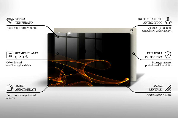Protetor para fogão de vidro Linhas abstratas