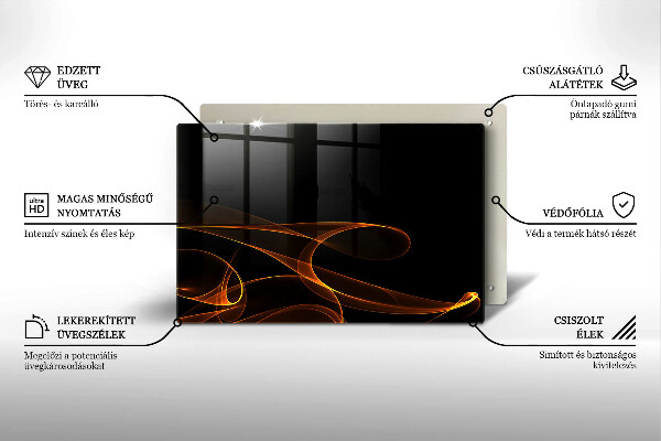 Protetor para fogão de vidro Linhas abstratas