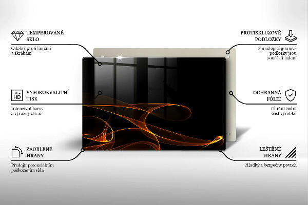 Protetor para fogão de vidro Linhas abstratas