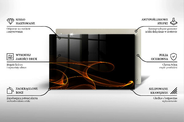 Protetor para fogão de vidro Linhas abstratas