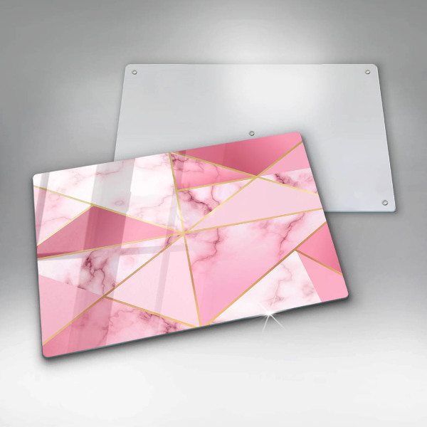 Protetor de fogão de vidro Mármore geométrico