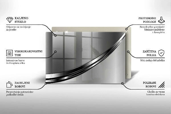 Protetor de fogão de vidro Abstração de metal