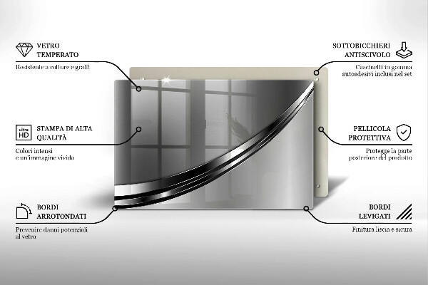 Protetor de fogão de vidro Abstração de metal
