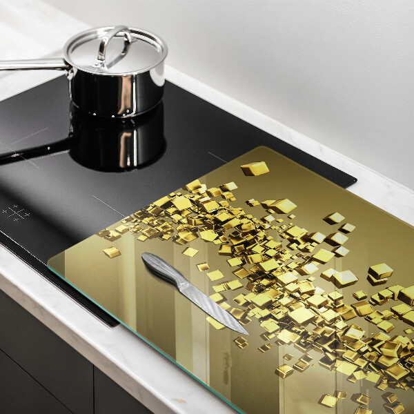 Protetor em vidro para fogão Geometria 3D abstrata